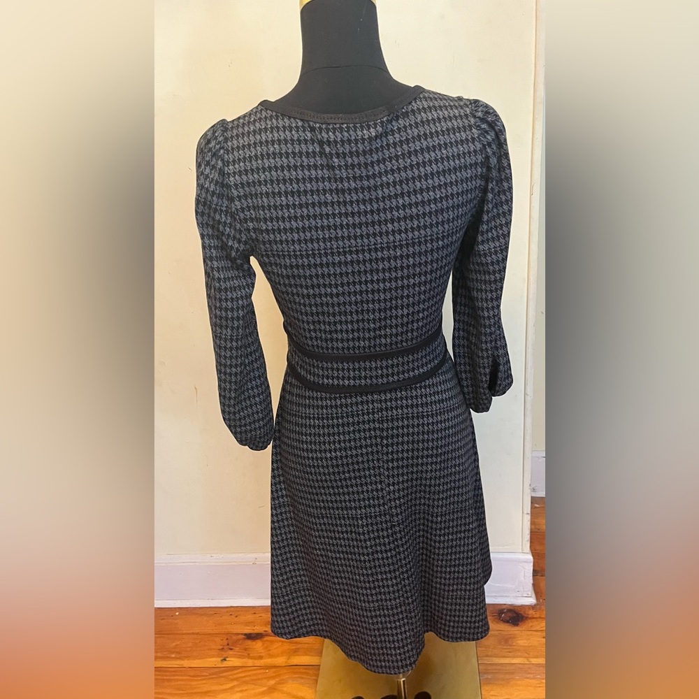 Max Studio Houndstooth Pattern Fit & Flare Dress … - image 4